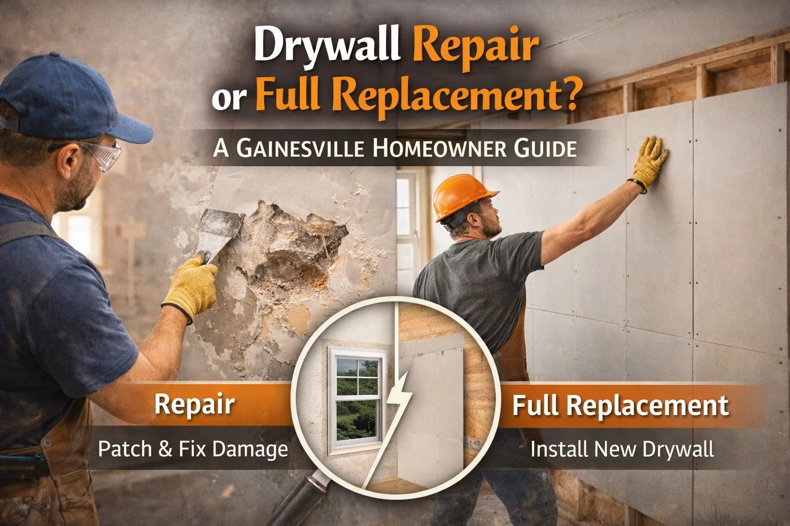 Drywall Repair or Full Replacement? A Gainesville Homeowner Guide