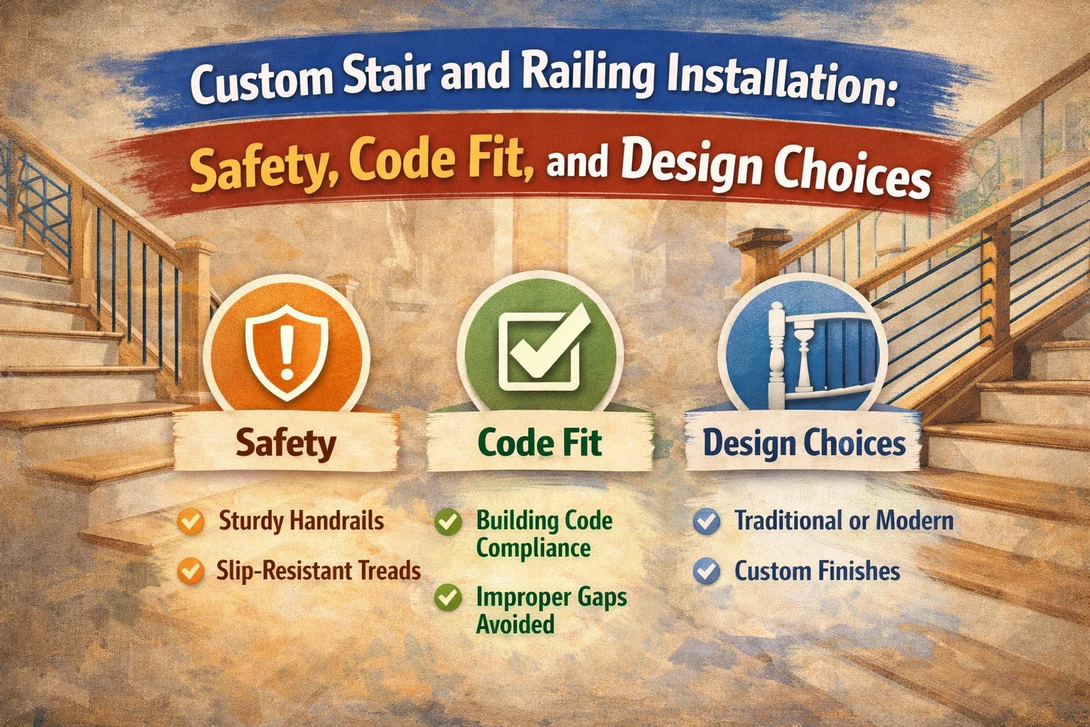 Custom Stair and Railing Installation: Safety, Code Fit, and Design Choices