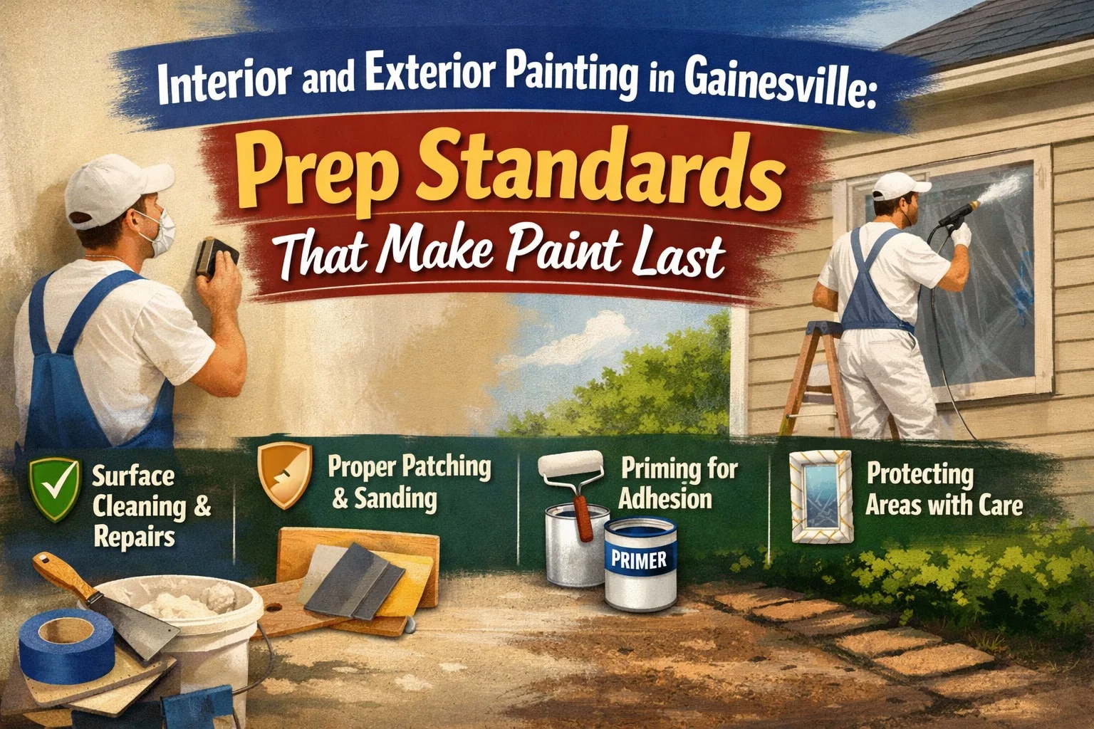 Interior and Exterior Painting in Gainesville: Prep Standards That Make Paint Last