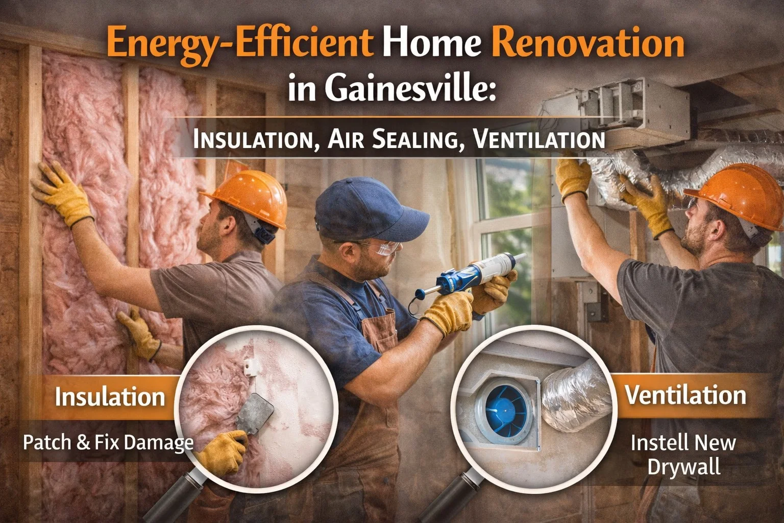 Energy-Efficient Home Renovation in Gainesville: Insulation, Air Sealing, Ventilation